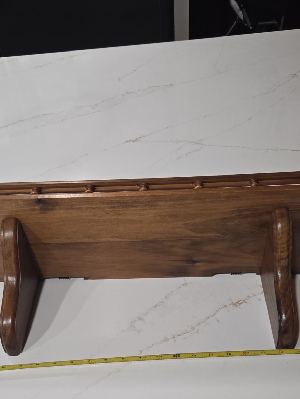 Source Unknown Wooden Wall Shelf in Brown and White